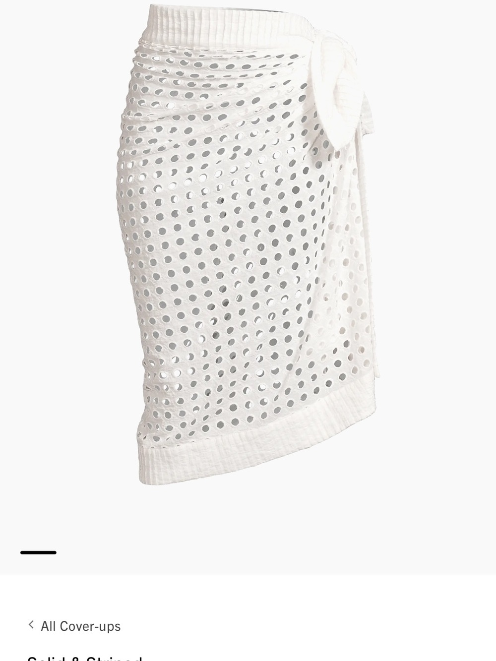 Solid & Striped White Eyelet Wrap Beach pareo nwt